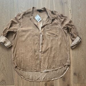 Velvet Heart Tan Collared Shirt